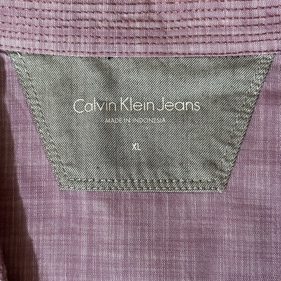 Calvin Klein Jeans Men's Button Down Shirt Size XL Long Sleeve Pockets - Picture 5 of 7